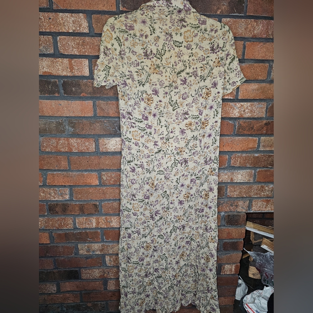 Gap Button Down Brown Floral Dress - image 2